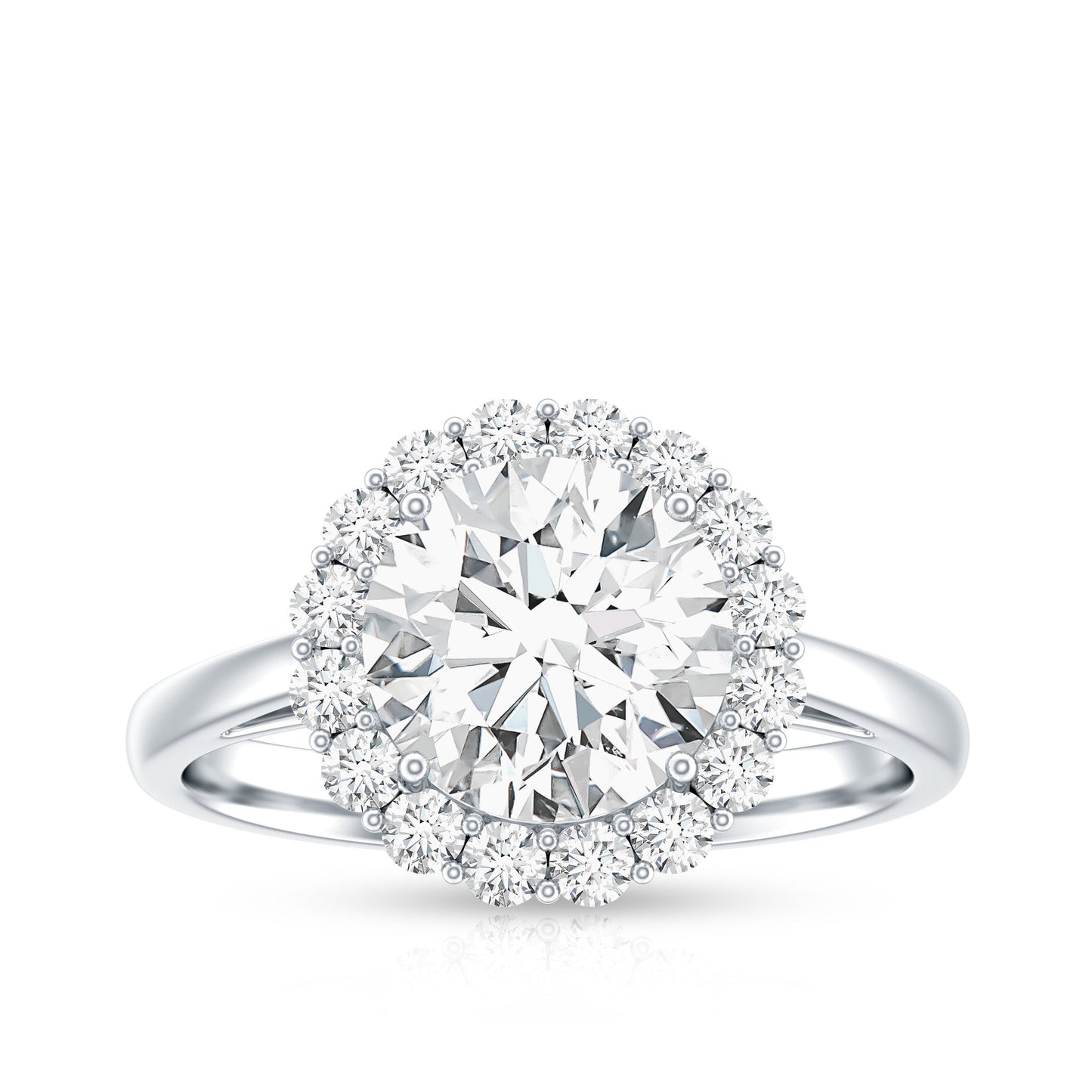 Classic Round Cut Moissanite Big Engagement Ring