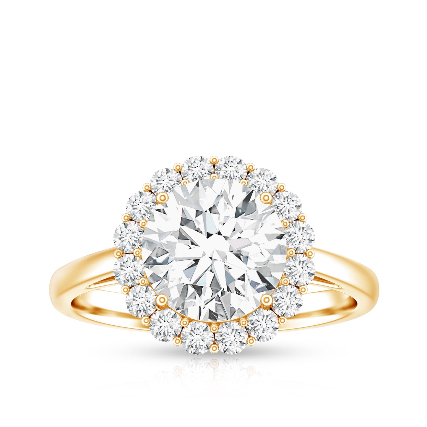 Classic Round Cut Moissanite Big Engagement Ring