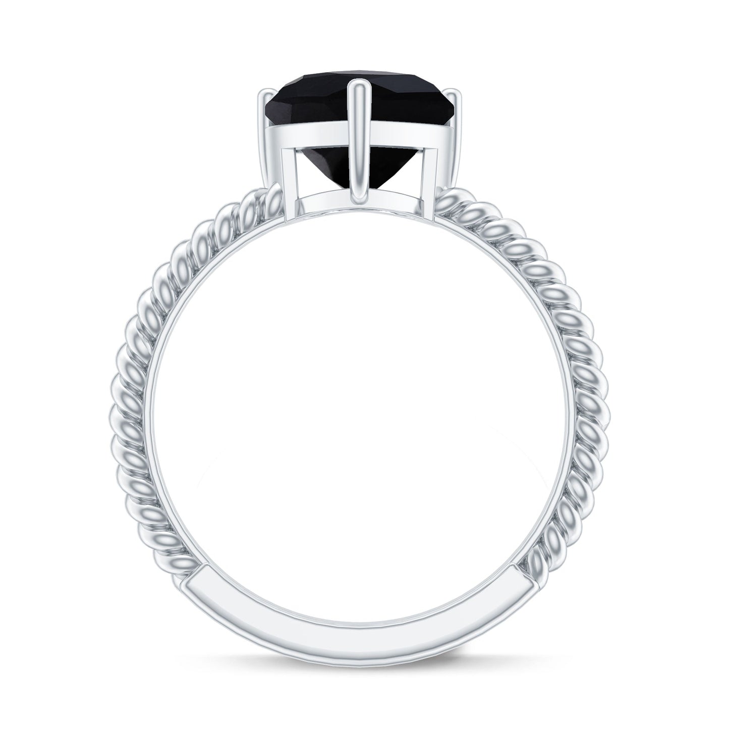 2.4 Carat Solitaire Lab Created Black Diamond Heart Engagement Ring
