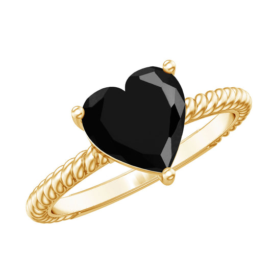 2.4 Carat Solitaire Lab Created Black Diamond Heart Engagement Ring