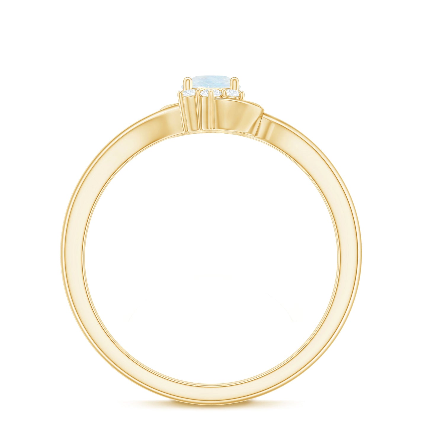 1/2 CT Moonstone and Diamond Bypass Promise Ring