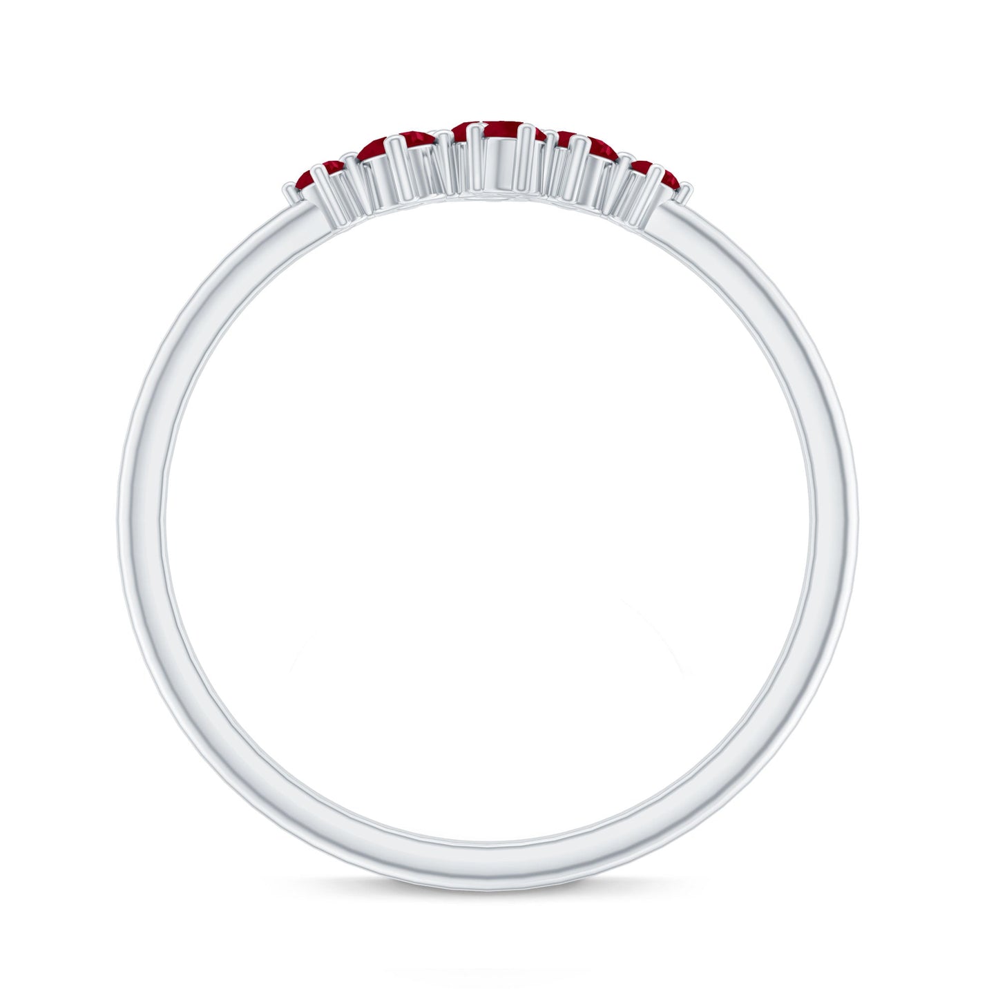 Natural Ruby Cluster Promise Ring for Women