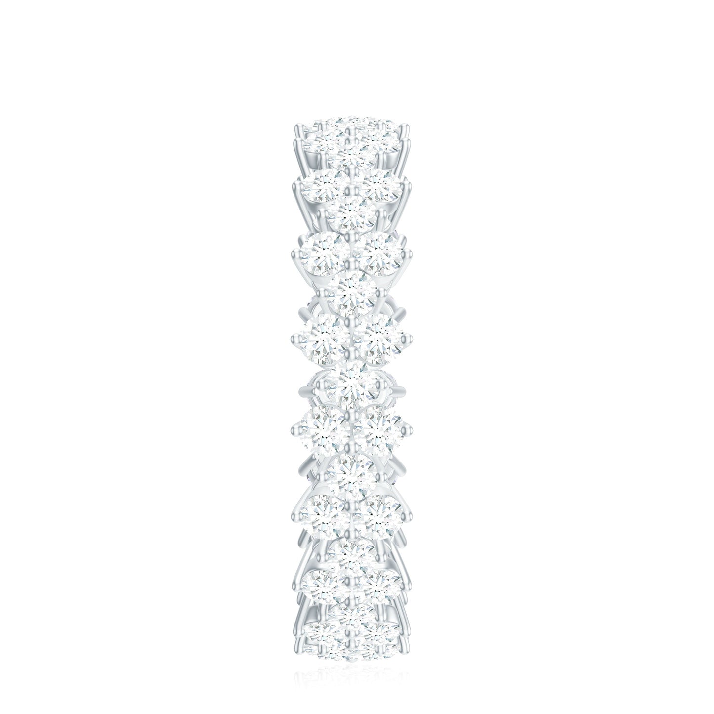 Cluster Wedding Band for Women with Moissanite
