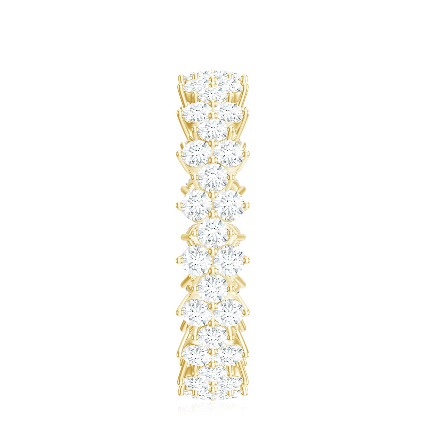 Cluster Wedding Band for Women with Moissanite