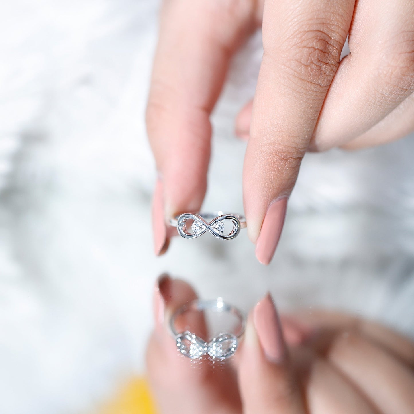 Certified Real Diamond Infinity Promise Ring for Women