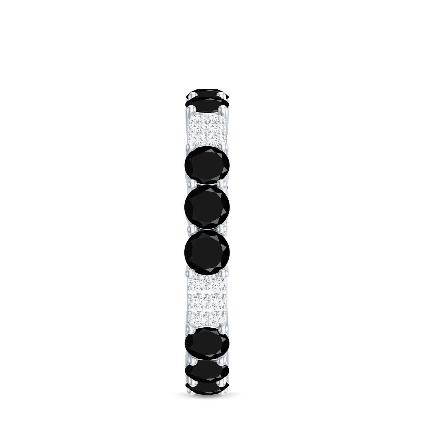 Real Black Spinel Diamond Eternity Ring for Anniversary