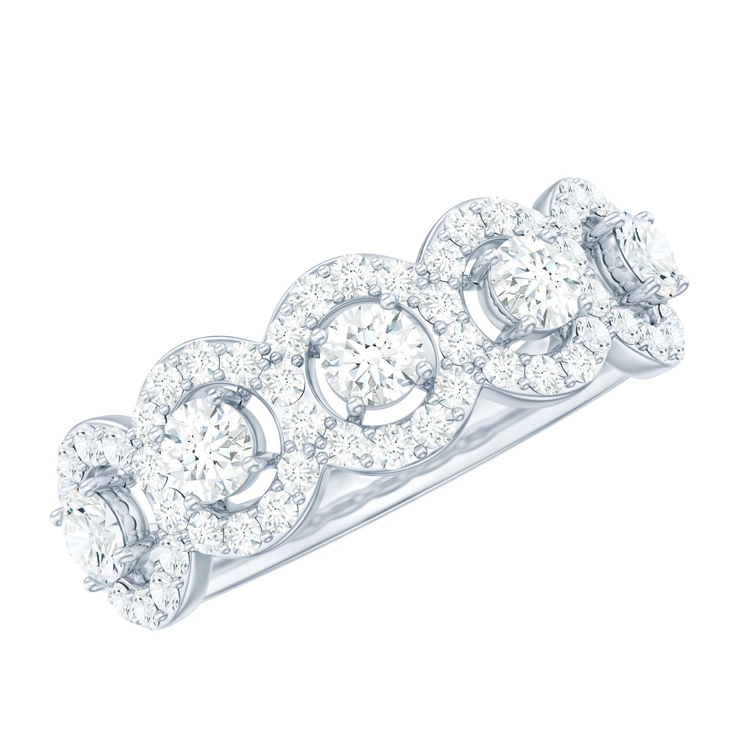 Classic Diamond Half Eternity Wedding Anniversary Ring