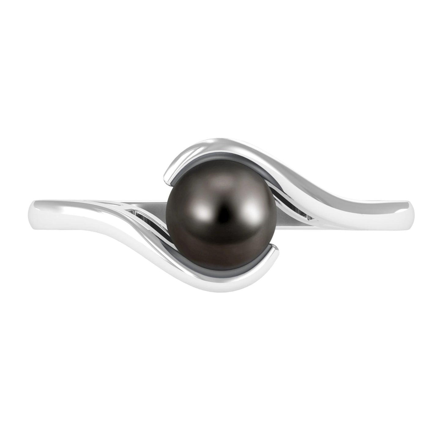 2.50 CT Certified Tahitian Pearl Solitaire Bypass Ring in Gold