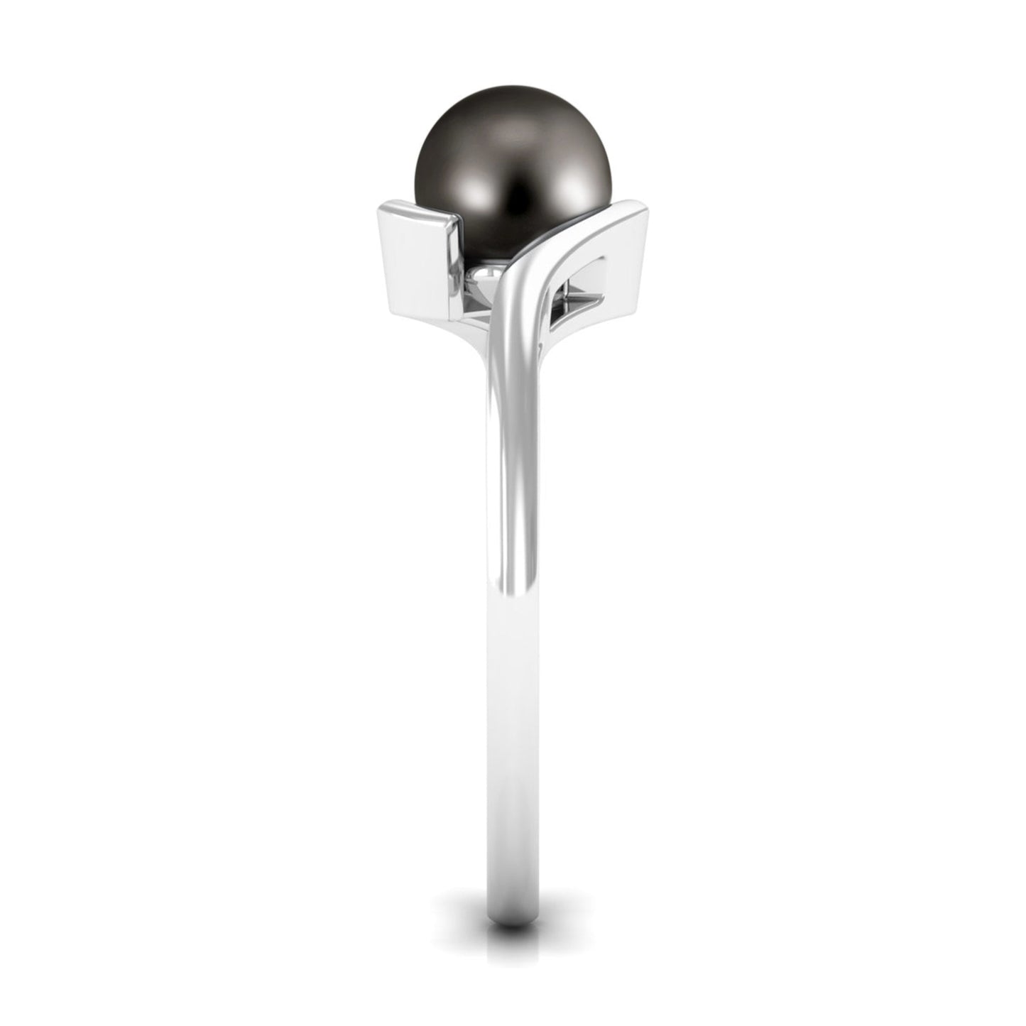 2.50 CT Certified Tahitian Pearl Solitaire Bypass Ring in Gold