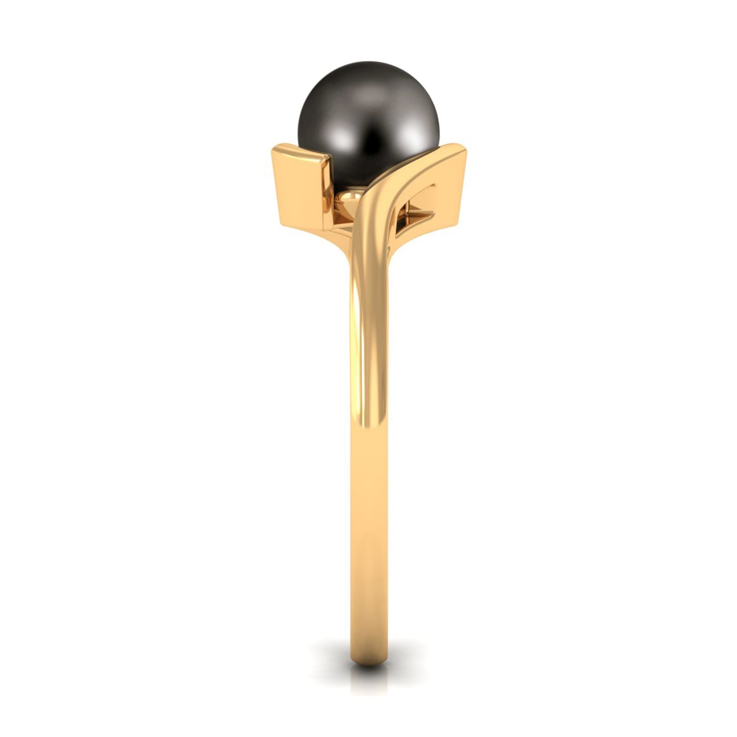 2.50 CT Certified Tahitian Pearl Solitaire Bypass Ring in Gold