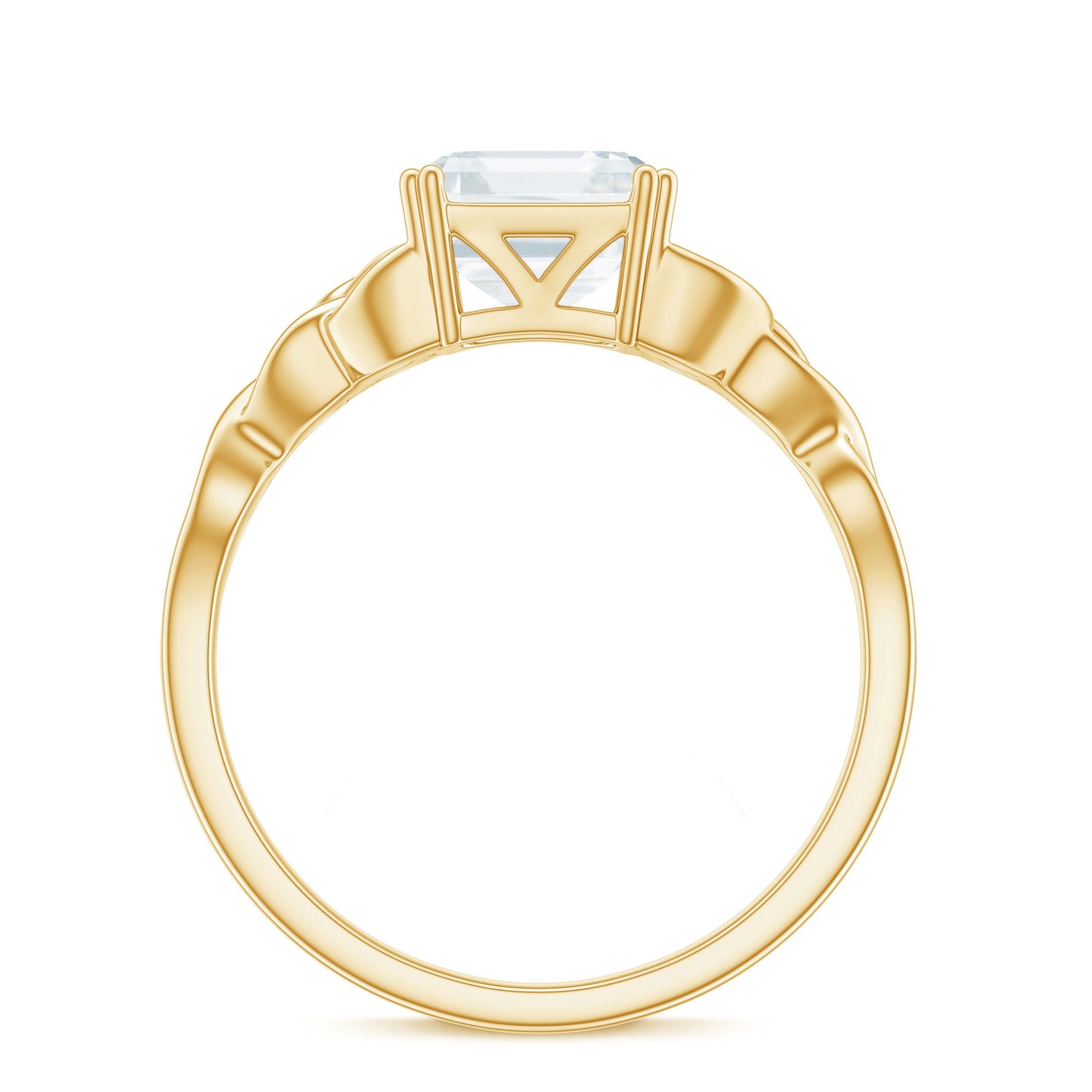 Asscher Cut 8 MM Moissanite Celtic Knot Engagement Ring