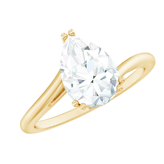 Pear Engagement Ring With Certified Moissanite