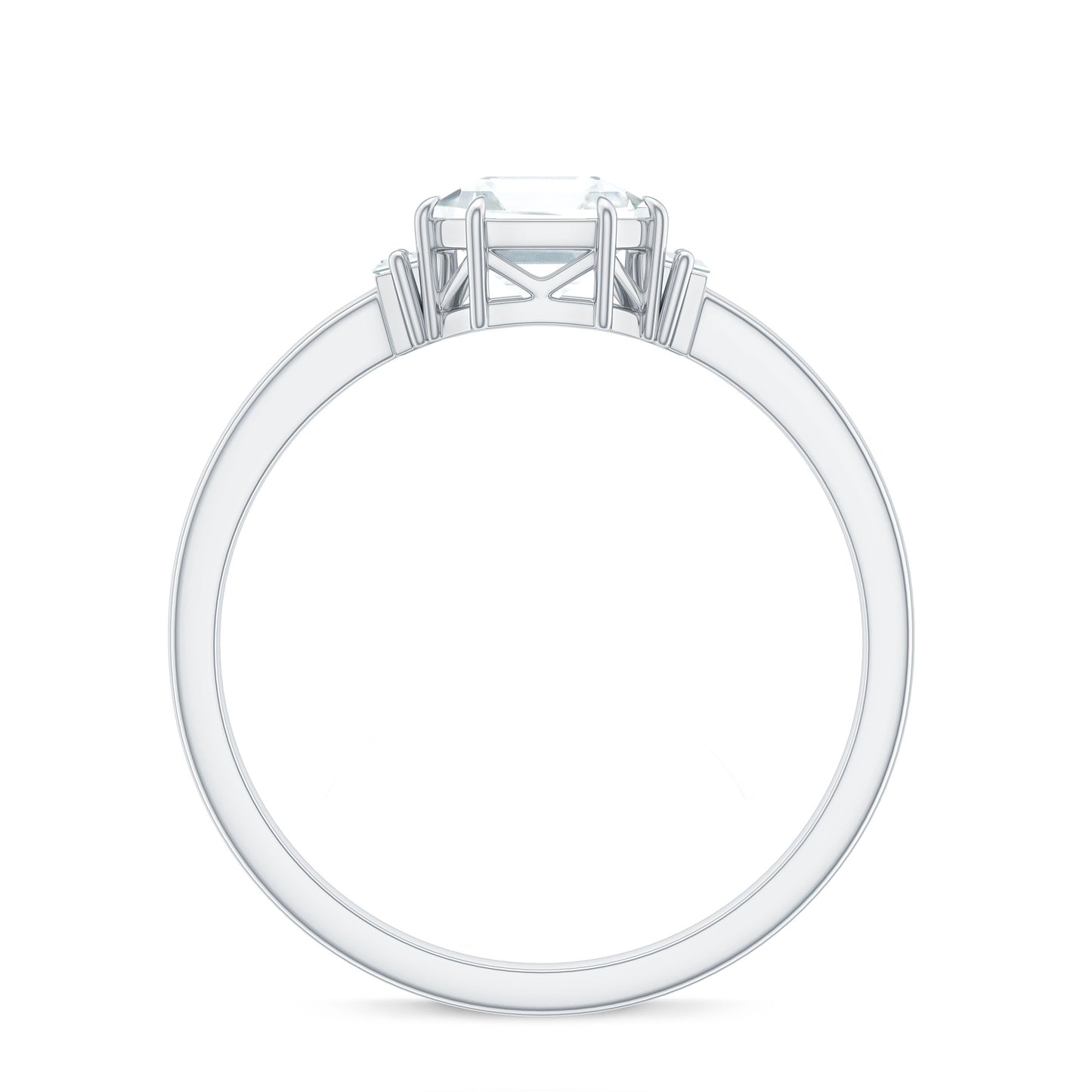 1.50 CT Asscher Cut Solitaire Zircon Engagement Ring