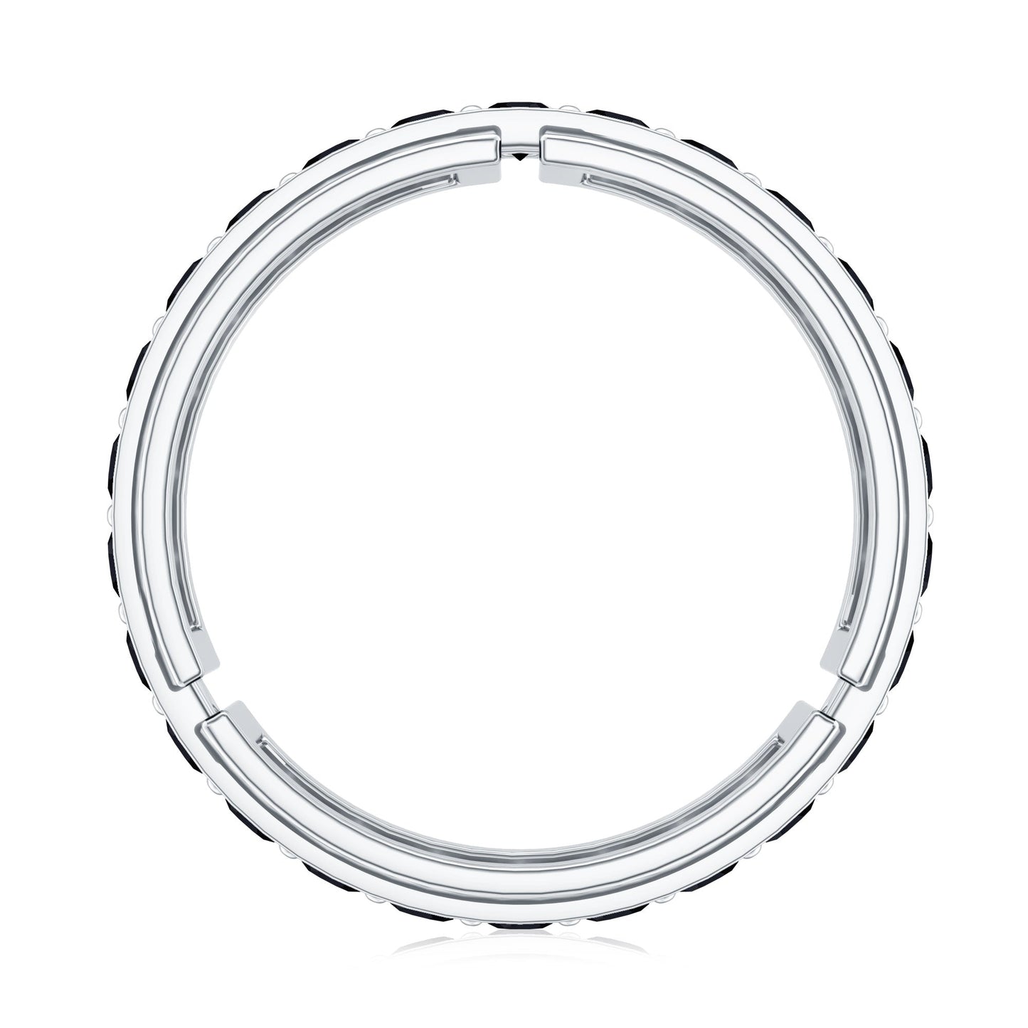 Certified Lab Created Black Diamond Contemporary Wedding Band