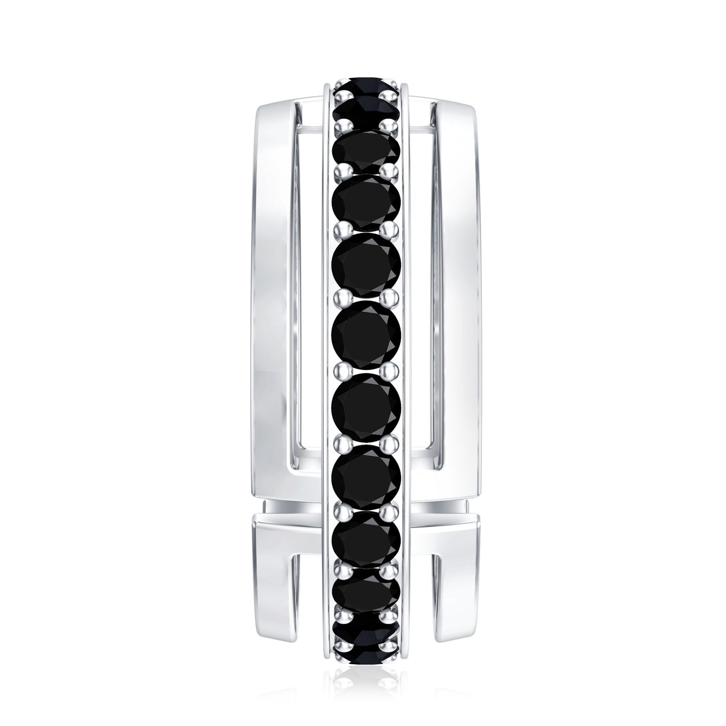 Certified Lab Created Black Diamond Contemporary Wedding Band
