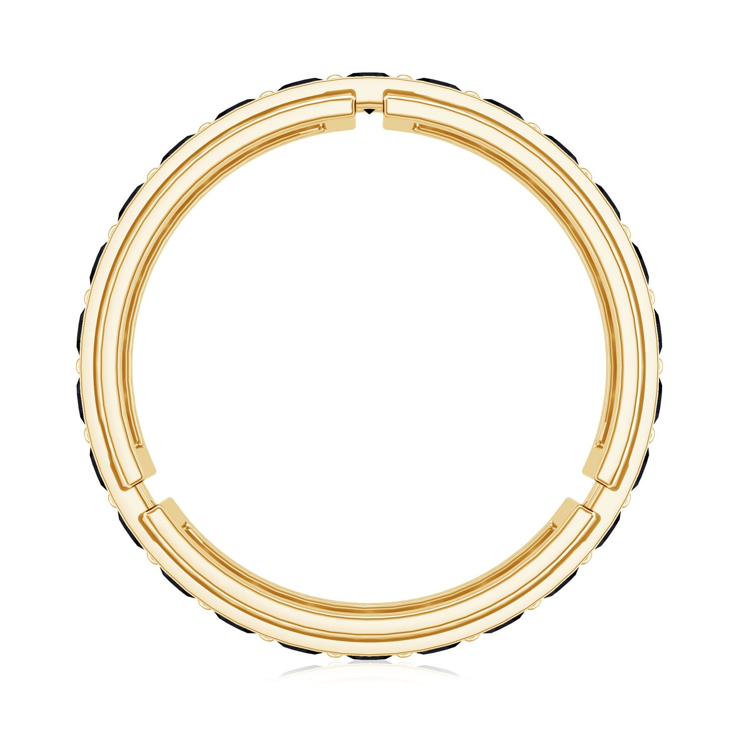 Certified Lab Created Black Diamond Contemporary Wedding Band