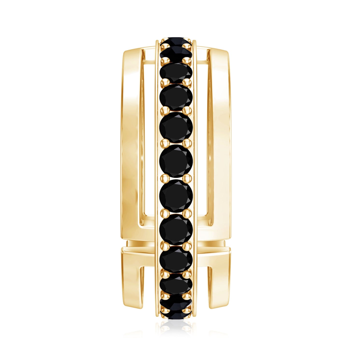 Certified Lab Created Black Diamond Contemporary Wedding Band