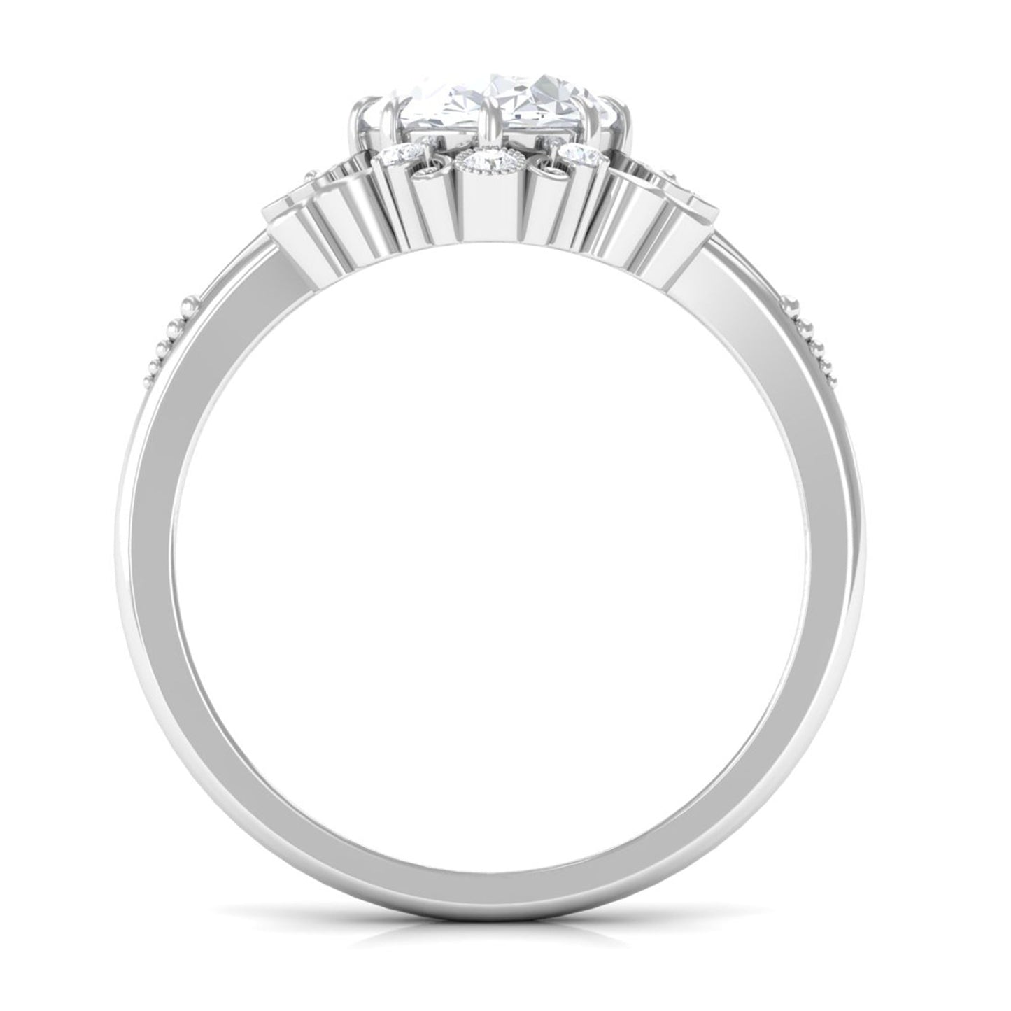 3.25 CT Vintage Inspired Cubic Zirconia Gold Engagement Ring