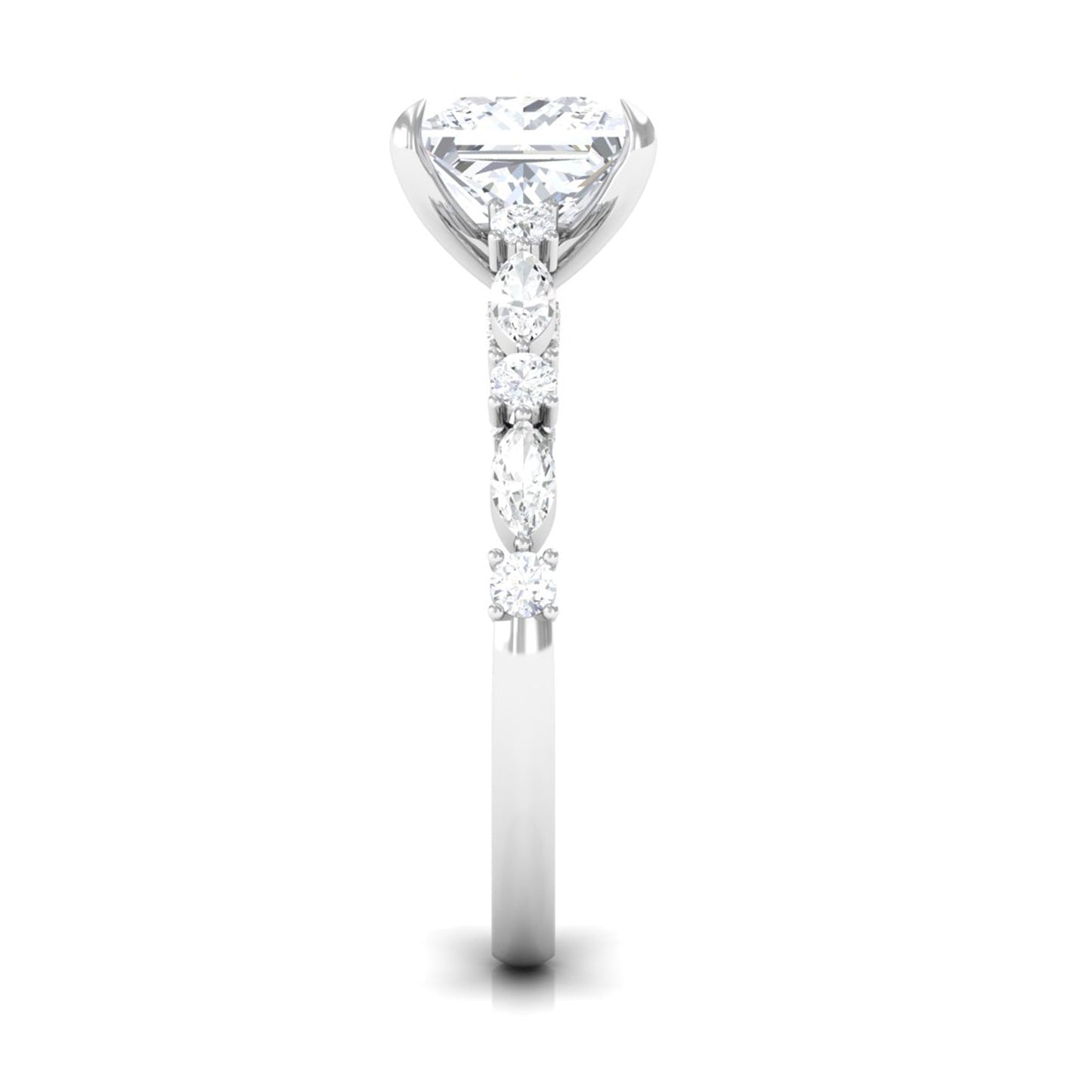 Zircon Designer Solitaire Engagement Ring in Gold