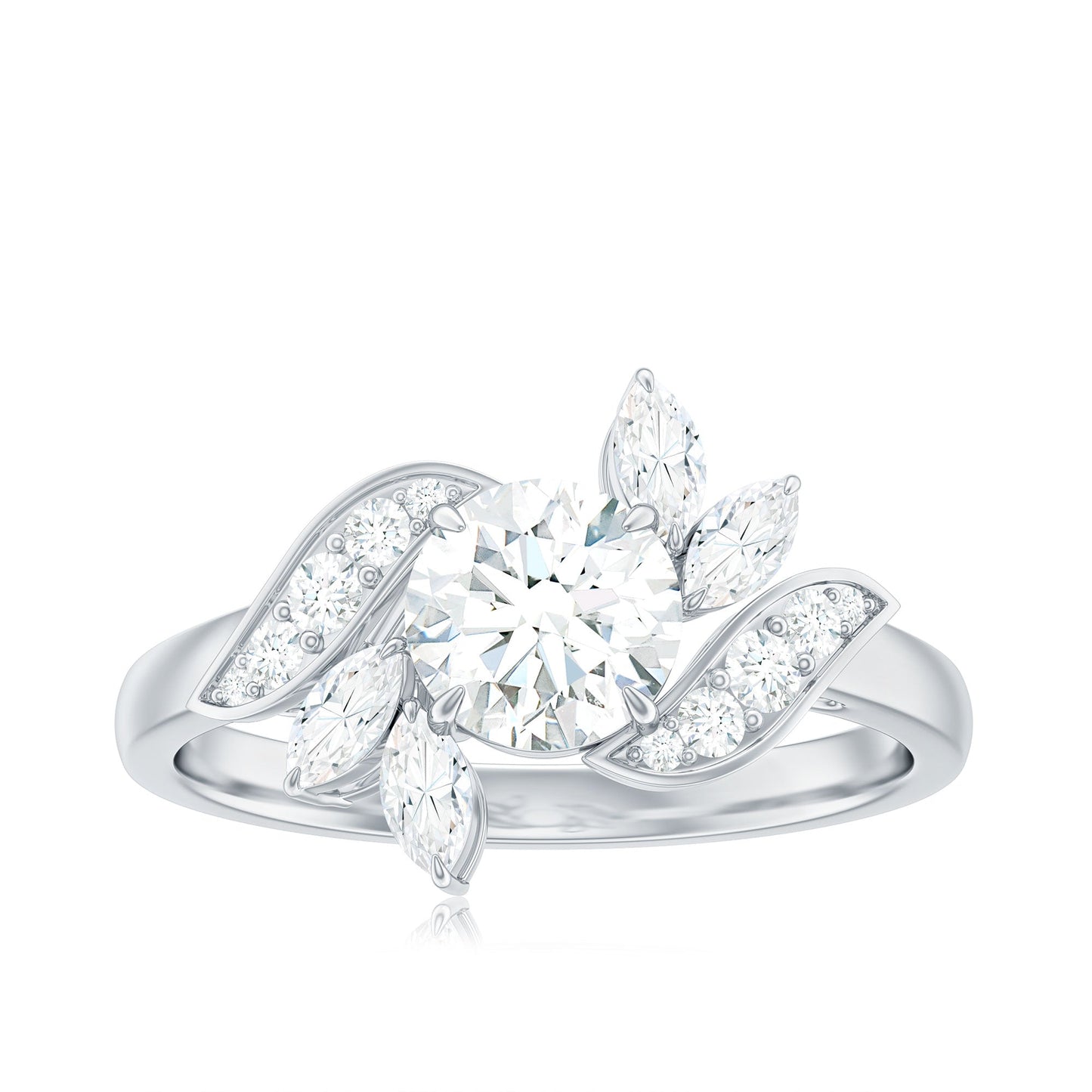1.75 CT Simulated Diamond Flower Engagement Ring