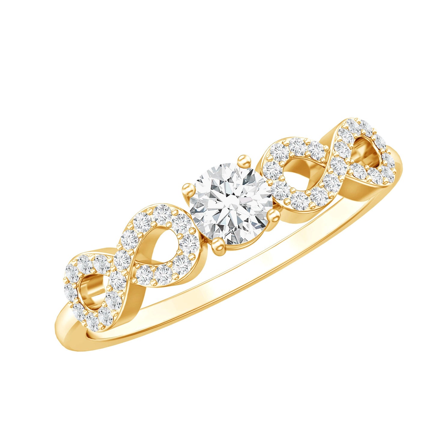 Round Moissanite Infinity Promise Ring with Certificate