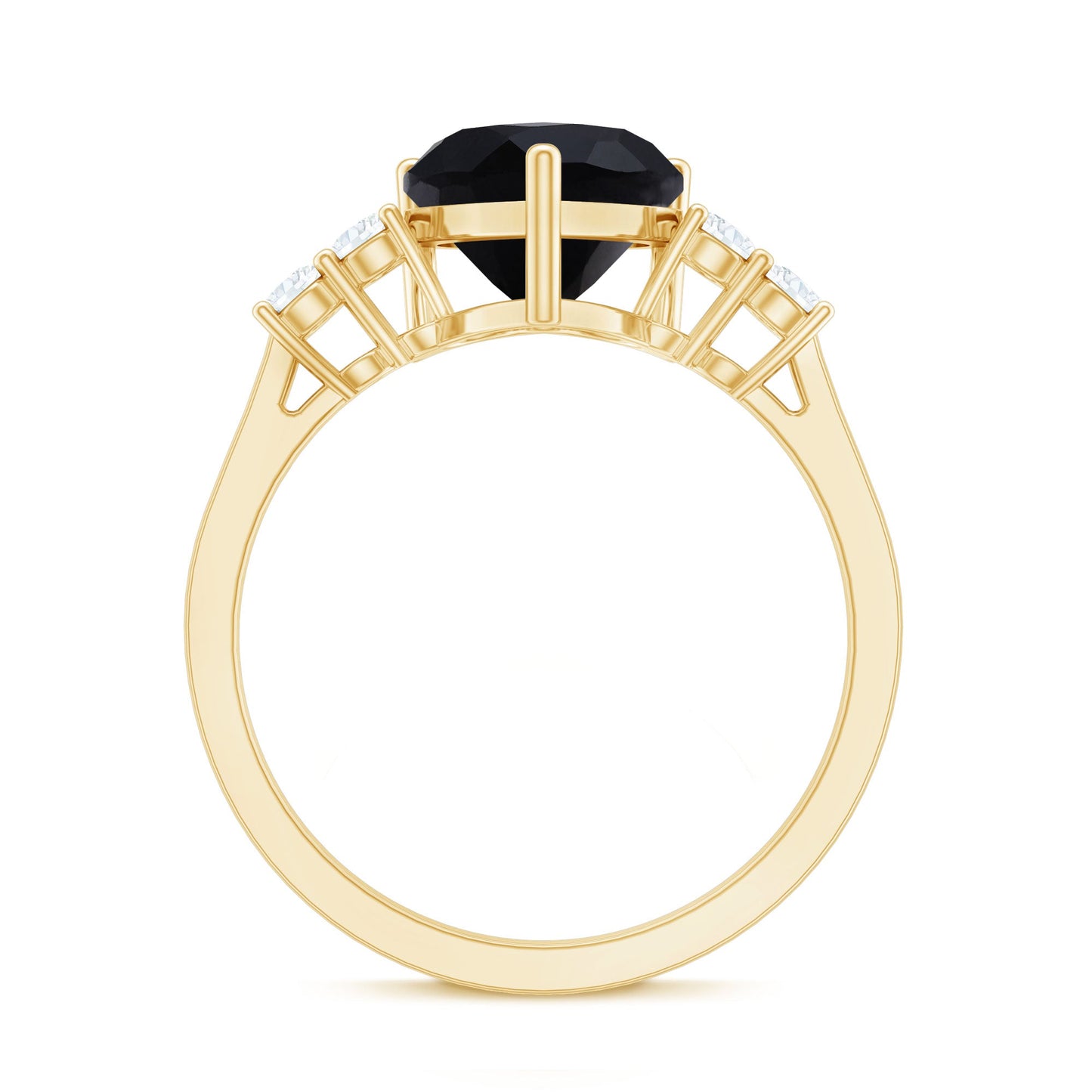 Heart Shape Created Black Diamond Solitaire Promise Ring with Diamond