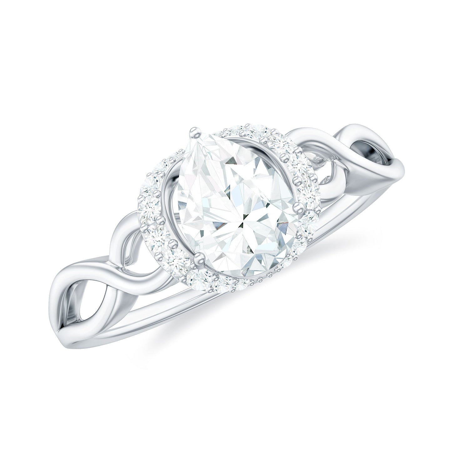 Lab Grown Diamond Collar Engagement Ring in Infinity Shank