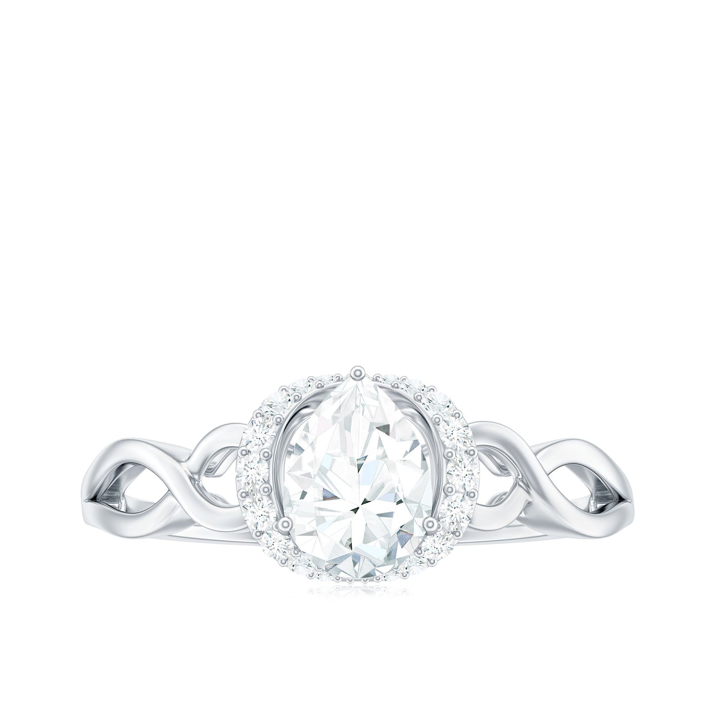 Lab Grown Diamond Collar Engagement Ring in Infinity Shank