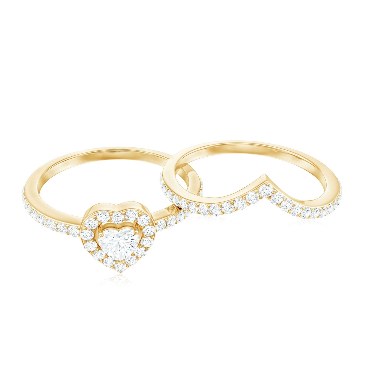 Heart Shape Lab Grown Diamond Bridal Ring Set