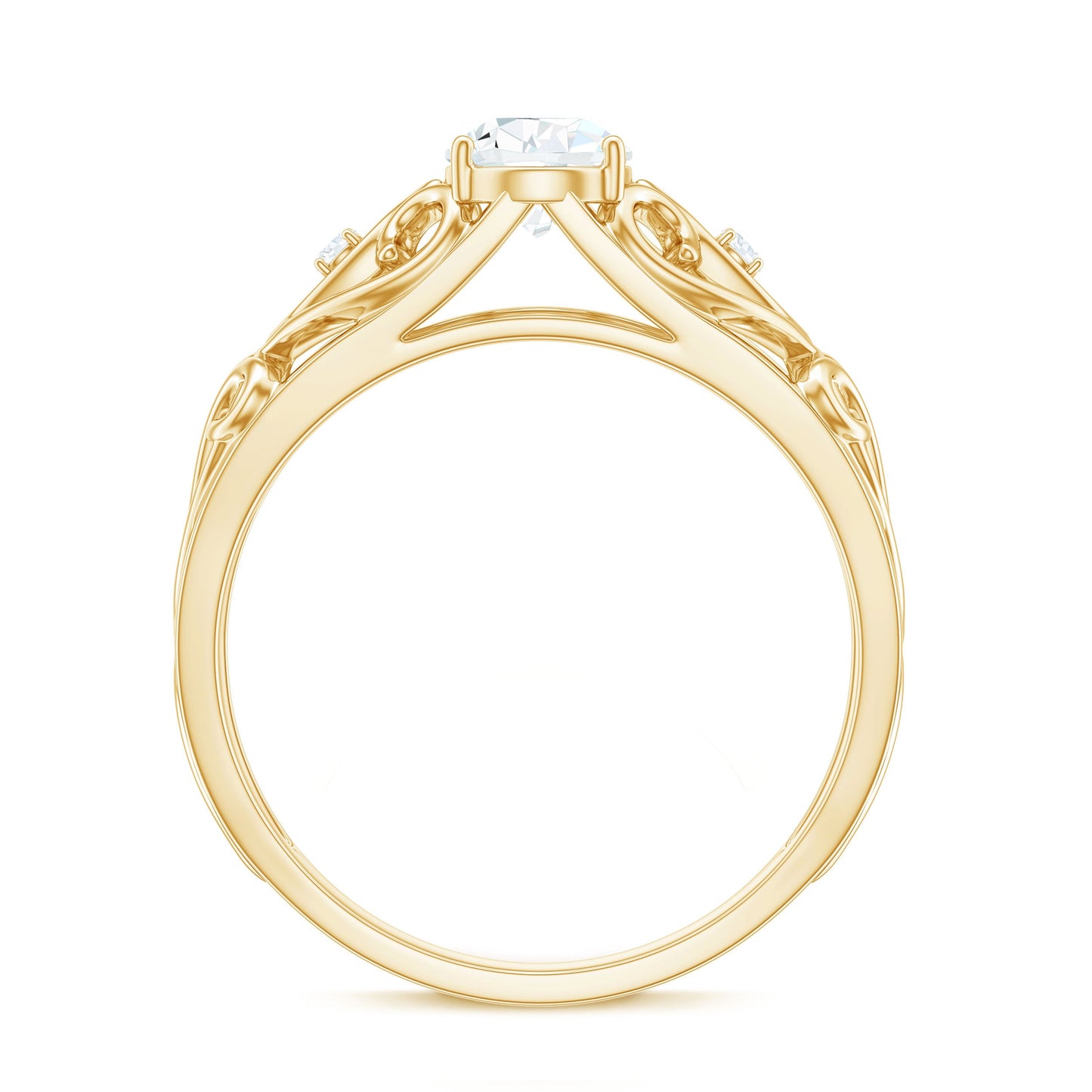 Pear Shaped Lab Created Diamond Solitaire Filigree Ring