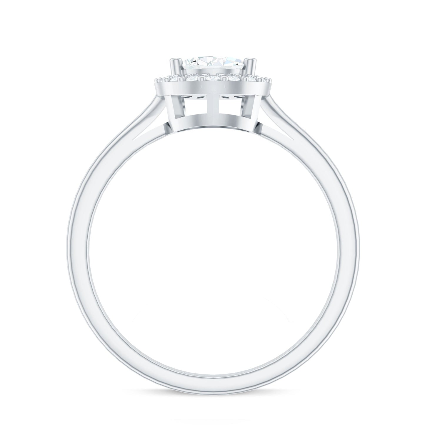 Classic Lab Grown Diamond Teardrop Engagement Ring with Halo
