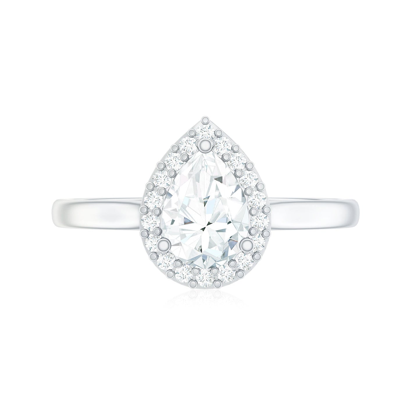 Classic Lab Grown Diamond Teardrop Engagement Ring with Halo