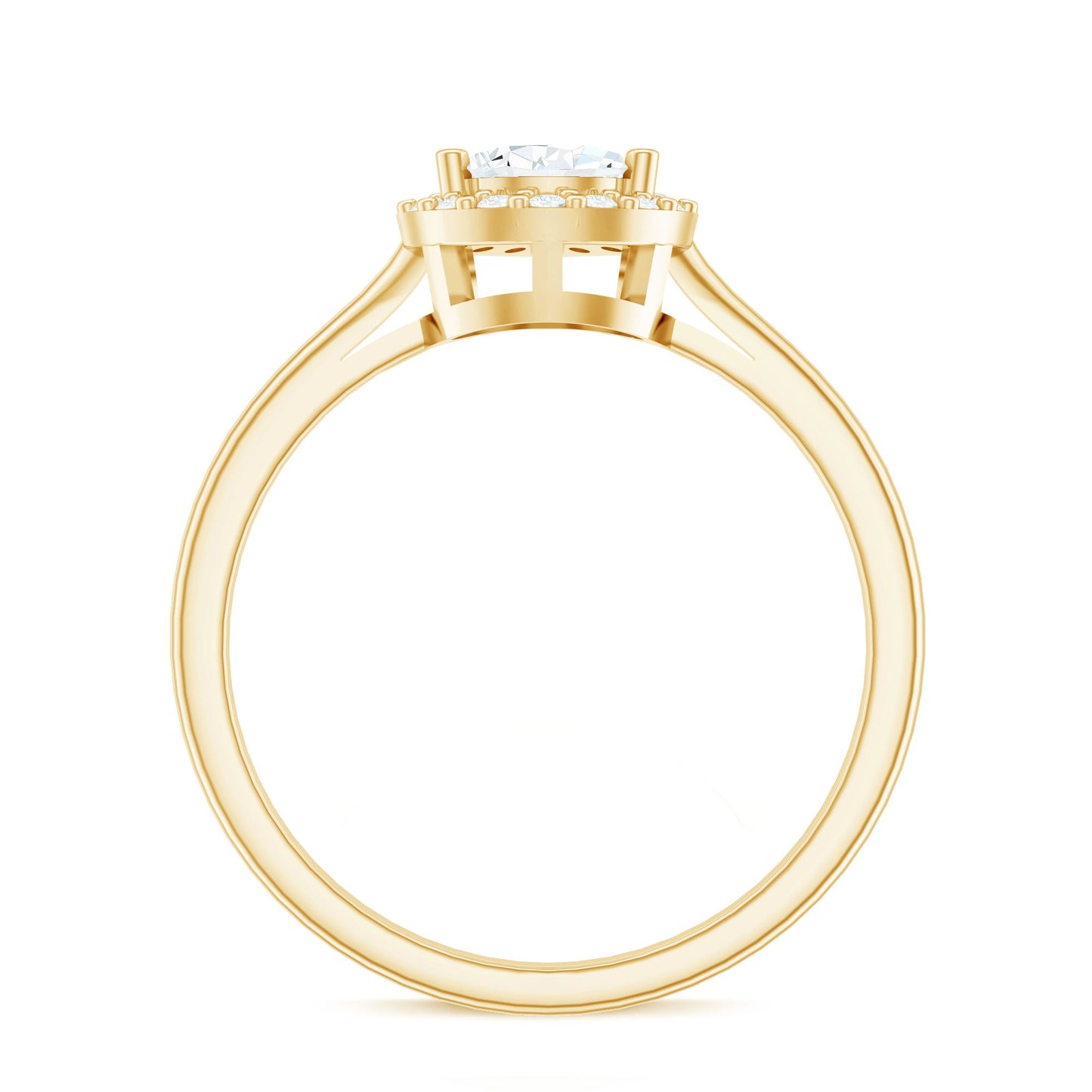 Classic Lab Grown Diamond Teardrop Engagement Ring with Halo