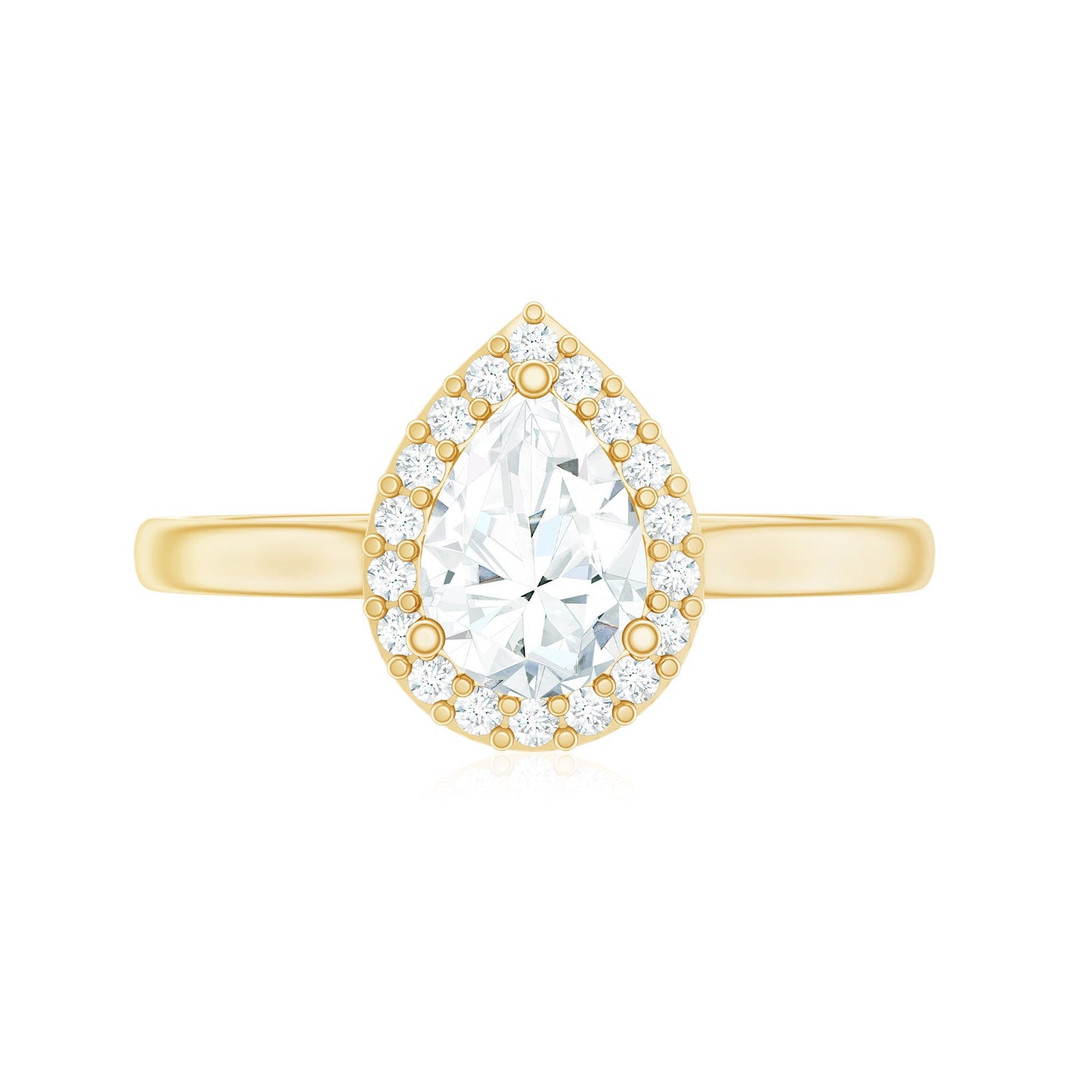 Classic Lab Grown Diamond Teardrop Engagement Ring with Halo