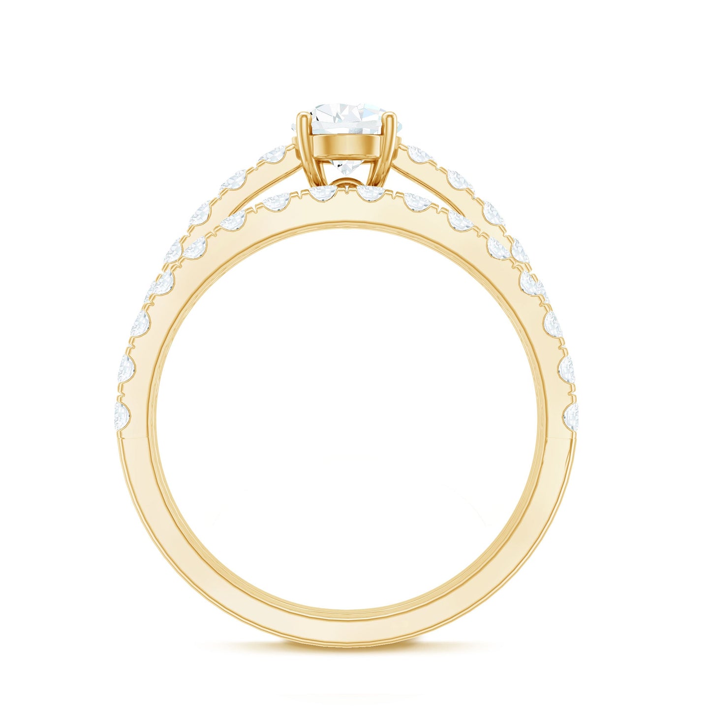 Minimal Pear Shape Lab Grown Diamond Wedding Ring Set