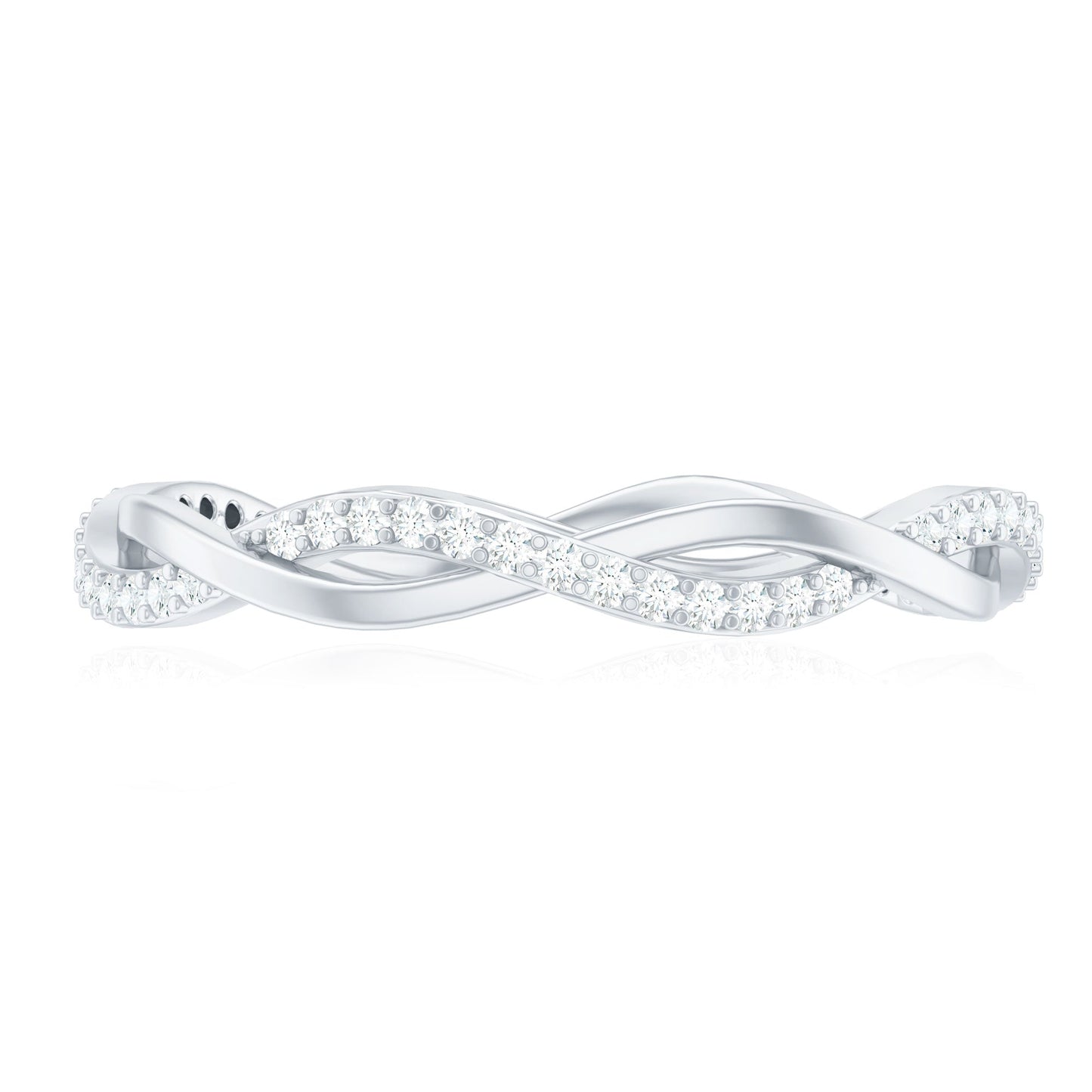 Certified Moissanite Infinity Eternity Band Ring