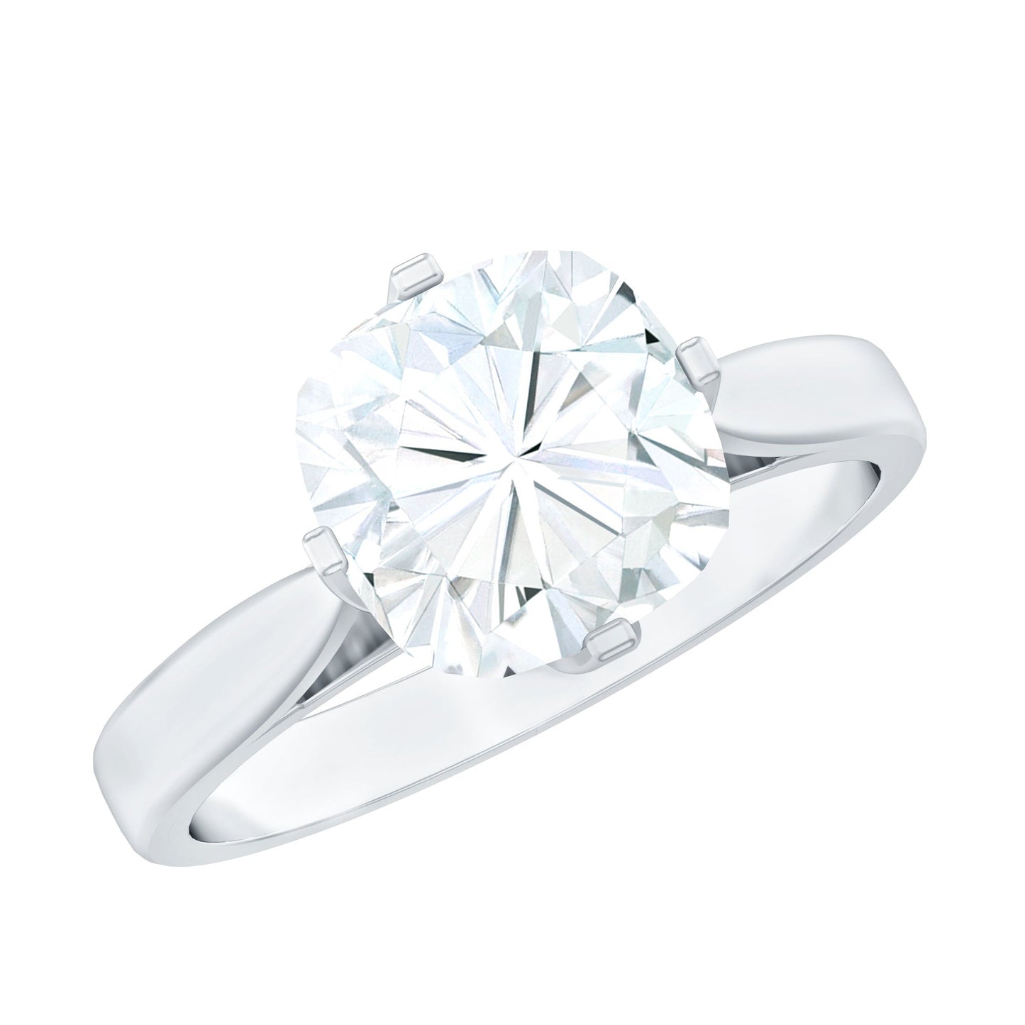 3 CT Cushion Moissanite Solitaire Engagement Ring