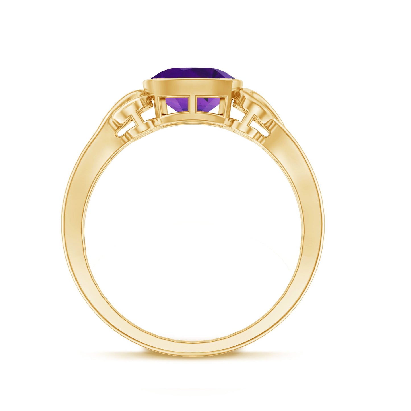 2 CT Vintage Inspired Cushion Cut Amethyst Solitaire Ring