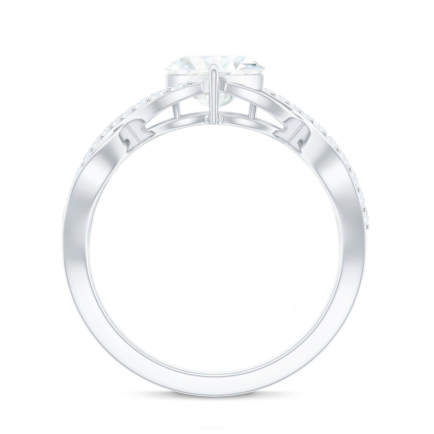 Heart Shape Certified Moissanite Infinity Style Engagement Ring