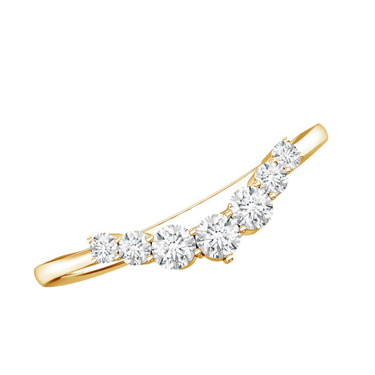Certified Moissanite Chevron Ring Enhancer for Women
