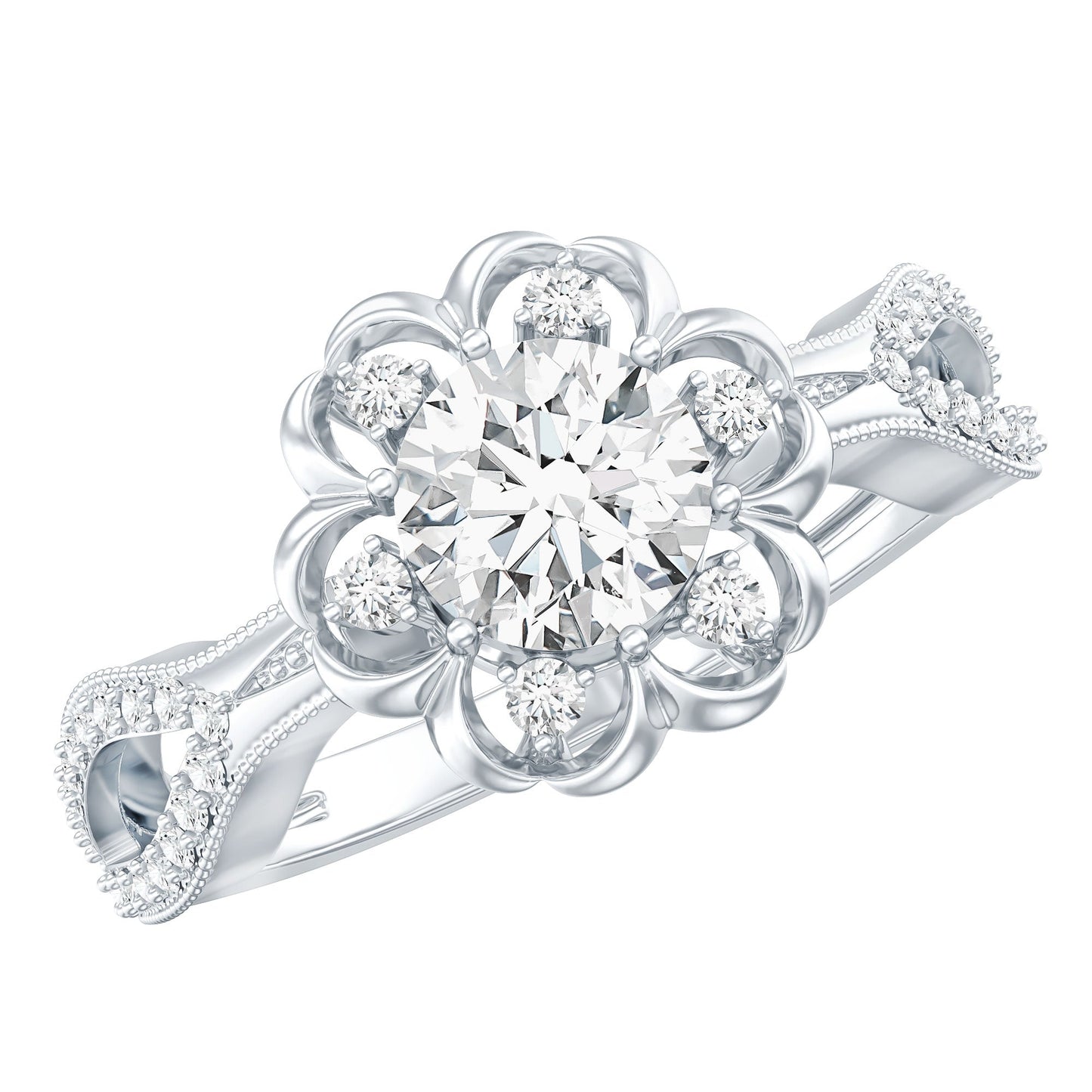 Nature Inspired Lab Grown Diamond Engagement Ring