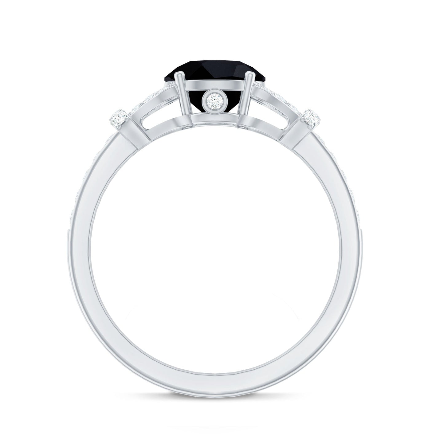 Lab Grown Black Diamond Solitaire Engagement Ring