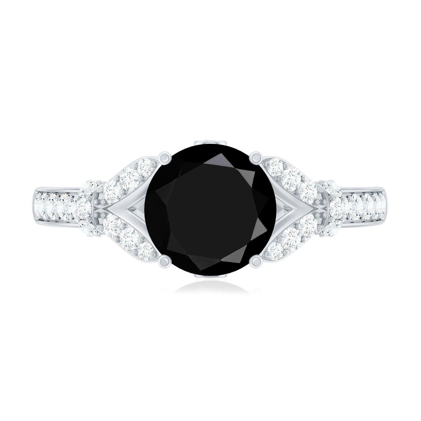Lab Grown Black Diamond Solitaire Engagement Ring