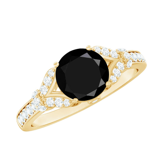 Lab Grown Black Diamond Solitaire Engagement Ring