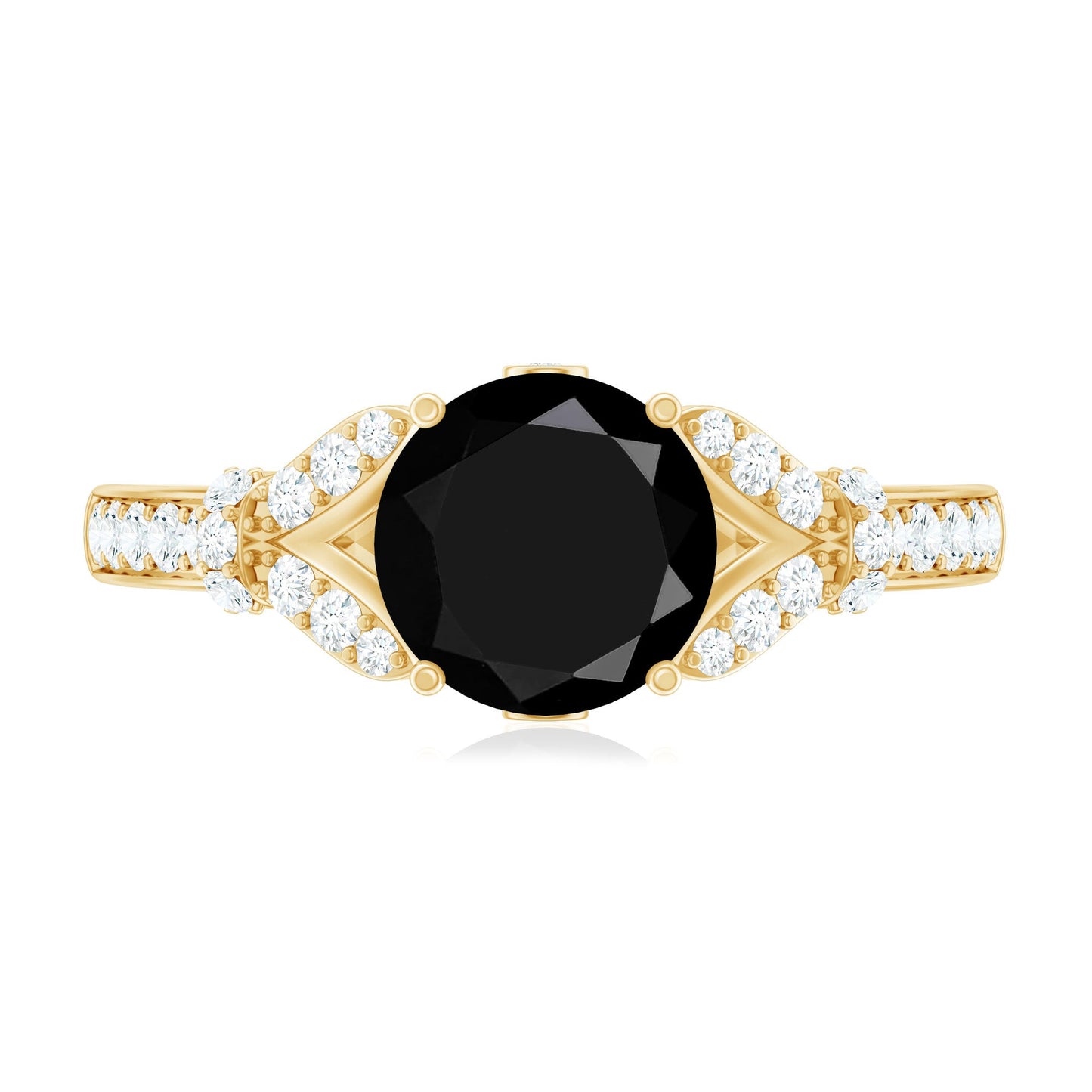 Lab Grown Black Diamond Solitaire Engagement Ring