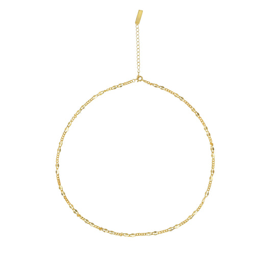 Gold chain necklace on a white background