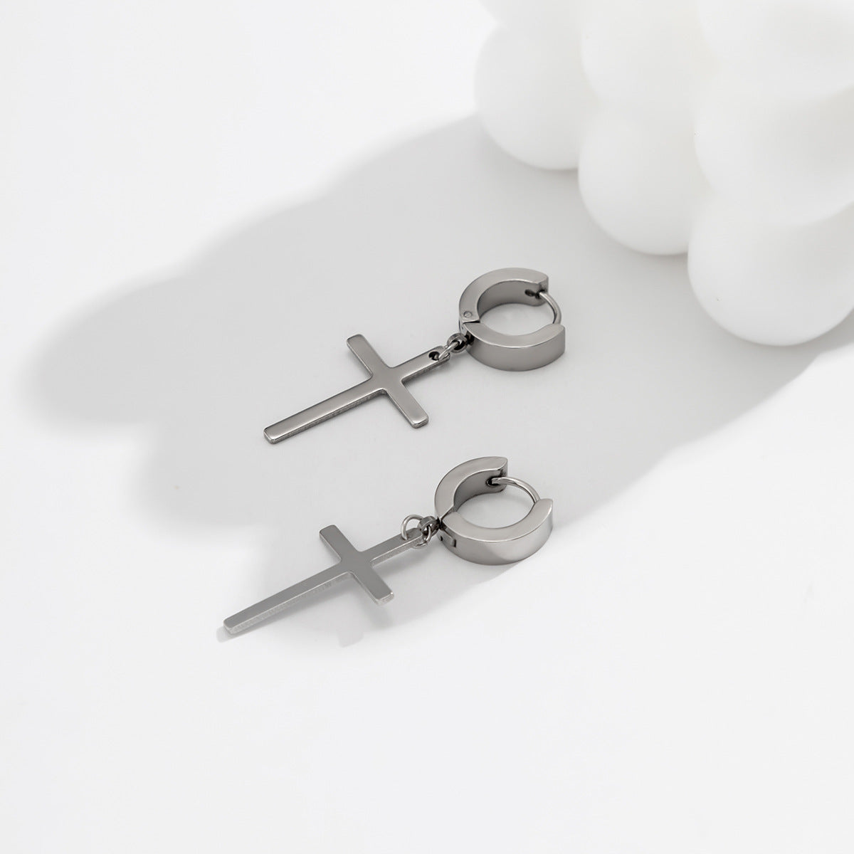 Fashionable cross design simple cold style all-match earrings