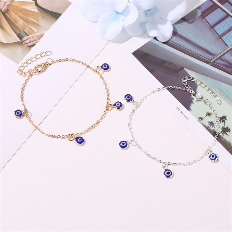 Exquisite personalized eye pendant design versatile anklet