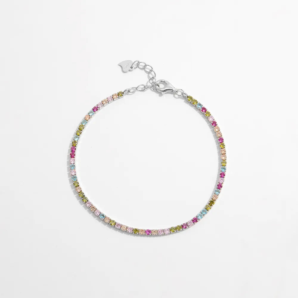 Inlaid Zircon 925 Sterling Silver Bracelet