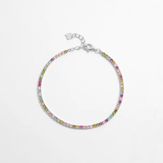 Inlaid Zircon 925 Sterling Silver Bracelet